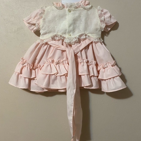VTG Martha's Miniatures We’re Fussy Pageant Dress Party Shawl Pink 6-9 mo - Picture 3 of 12